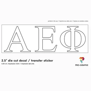 Pro-Graphx Alpha Epsilon Phi Sticker Greek Sorority Decal for Car, Laptop, Windows, Officially Licensed Product, Girls College Group Monogram Design 2.5" Tall - White