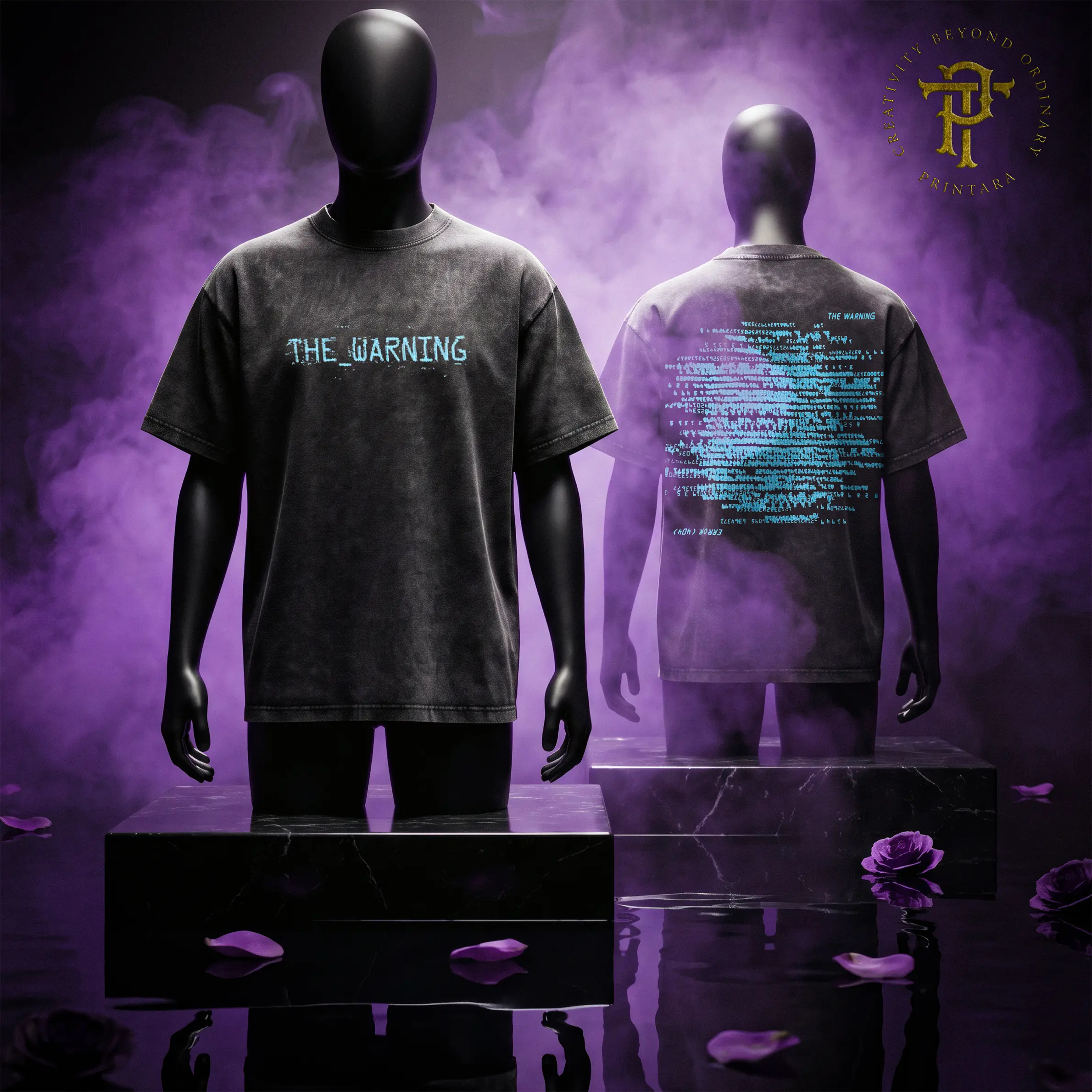 The Warning Band Error Code Glitch T Shirt Cotton Oversized Alternative Rock Band Merch Dark Aesthetic Streetwear Gift for Music and Rock Fans Tshirt Vintage