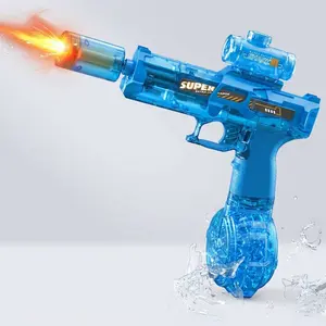 Quriov Powerful Automatic Electric Water Gun with Realistic Glowing Muzzle, 320cc Large Capacity, Long Range Up to 32 Feet, Summer Outdoor Fun Toy for Adults and Kids, Perfect Gift for Summer