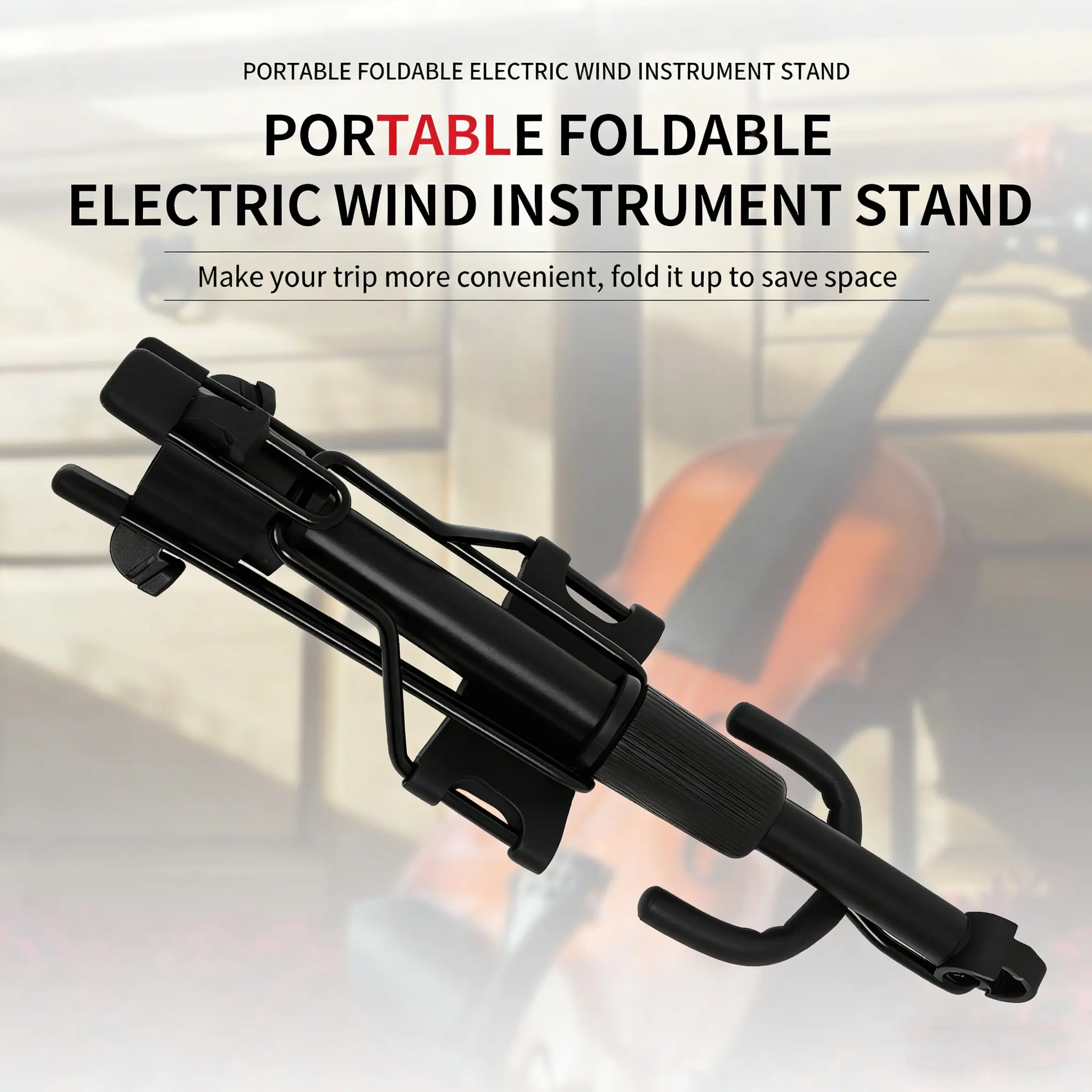 Multi-Instrument Collapsible Floor Stand, Durable Adjustable Holder for Flute Violin Ukulele Banjo, Stage Studio Storage