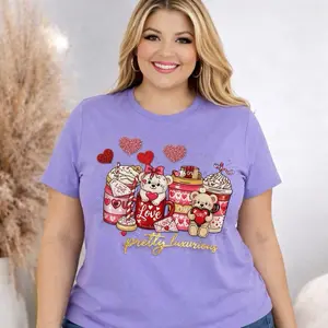 AE ALMA EDELIA'S DISEÑOS A TU ESTILO "LOVE Bears" T-Shirt 3D con Brillos #00127 para Mujer con Detalles de Cristales y Lazos en algodón Elástico