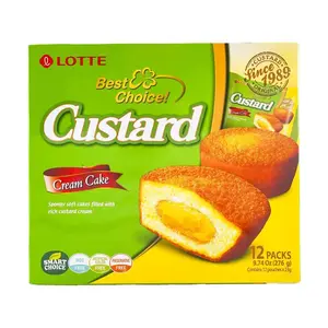 LOTTE Korea Creamy Egg Yolk Cake - 12 Pieces (276g) | Delicious Korean Snack