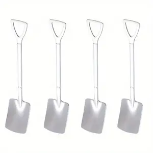 4pcs Shovel Spoon Coffee Spoon Shovel Shape Spoon Tea Sugar Stirring Spoon Ice Cream Spoon