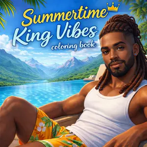 Summertime King Vibes Coloring Book A Relaxing Summer Coloring Book for Men