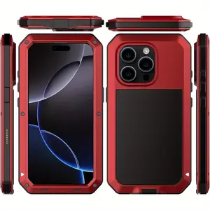Durable Metal Silicone Smartphone Casing - Full-Coverage, Shockproof, Drop-Proof, Dustproof, Waterproof Cellphone Accessory for iPhone 17/16/15/14/13/12/11 Series, Pro Max Plus Handheld Device