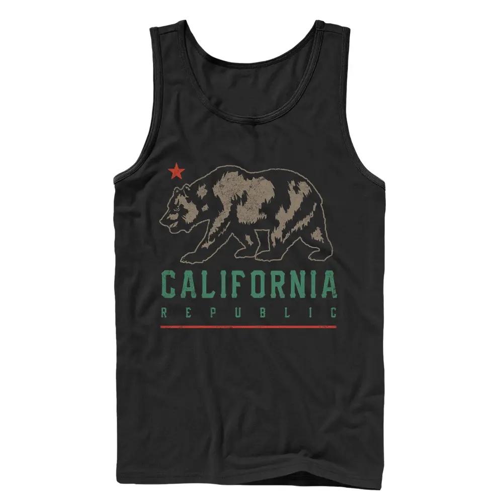 Men's Lost Gods California Republic Bear Shadow Tank Top