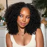 OQ HAIR Afro Curly V Part Wig 180% 250% Density No Leave Out Thin Part Human Hair Wigs 3 In 1 Half Wig Drawstring Cap Invisible Hairline 0 Skill Needed Glueless Wig Beginner Friendly #TikTokShopFallDealsForYou