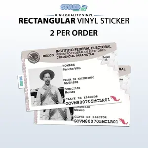 Pancho Villa rectangular vinyl sticker
