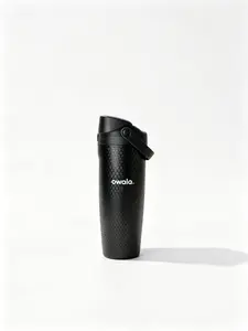 Owala FreeSip Insulated Water Bottle 30oz, Black Honeycomb Stainless Steel Tumbler, Leakproof Sports Bottle with Flip Lid, for Gym & Travel navy