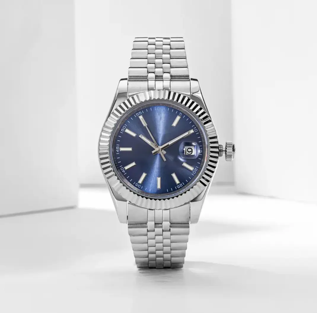 Men's 41MM Luxury-Inspired Analog Automatic Mechanical Watch - Stainless Steel Band, Precision Automatic Mechanical Movement, Round Sapphire Crystal Glass, Signature Logo Detailing Waterproof Timepiece