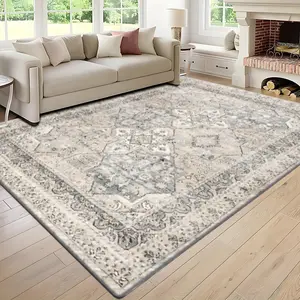 Velvet Soft Comfort Persian Pattern Print Rug, Home Decor Carpet, Living Room Large Mat, Sofa Pad, Door Mat, Coffee Table Mat, Bedroom Rug, Decorative Area Rug