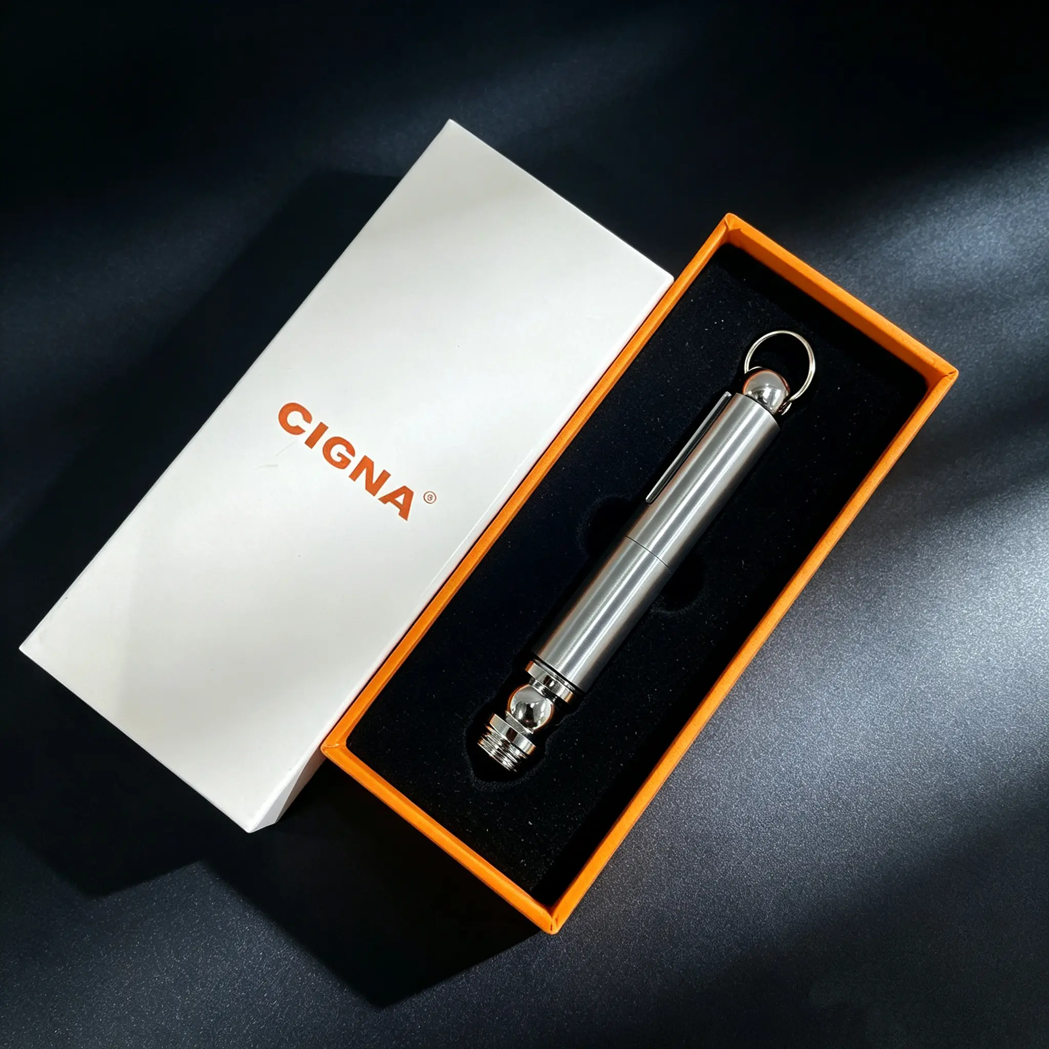 Silver EDC Survival Pen, Portable Emergency Tool with Kerosene Lighter, Window Breaker and Hidden Blade for Outdoor & Car Emergency