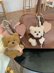 Scarf Bear Keychain Bag Pendant Mobile Phone Case Pendant Camera Rope Bag Charms, Pocket Charm, String Charm Keychain Bag Decoration Backpack Accessories Car Key Chain Bag Accessories Couple Gifts Birthday Valentine'S Day Christmas Gifts