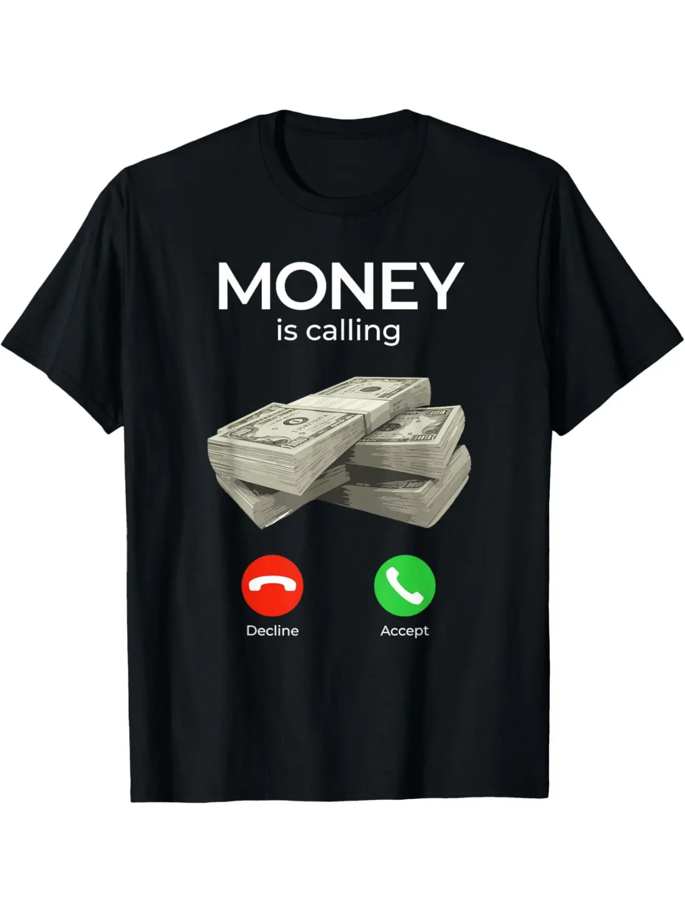 Men's _Money Is Calling_ Cash  Currency Graphic T- unisex soft cotton short sleeve t shirt, vintage graphic casual tee for men women teens, perfect birthday holiday gift for camping travel gym daily street casual wear