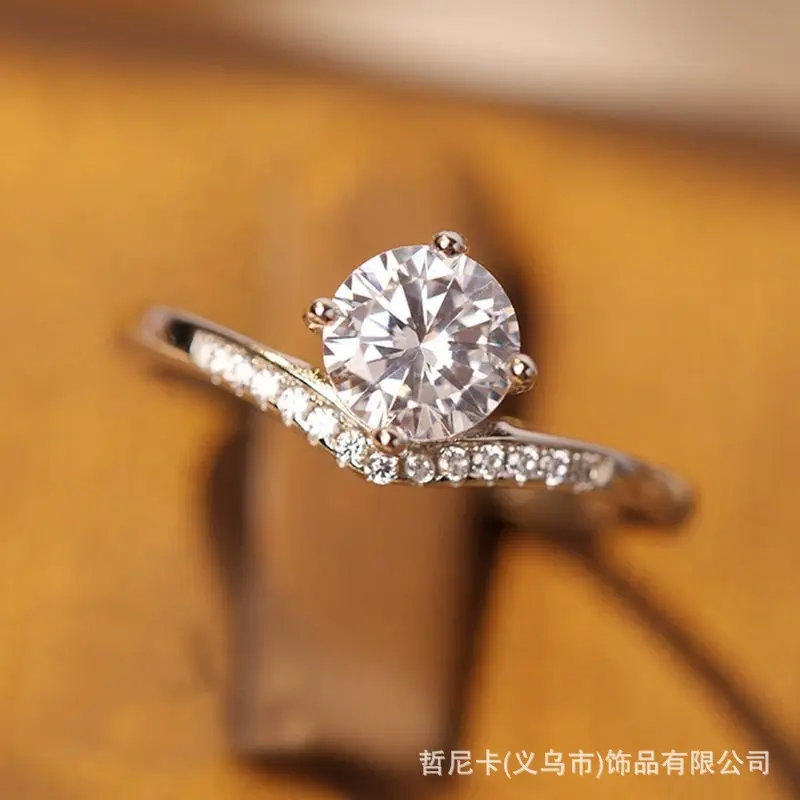 One carat Princess Crown Ring