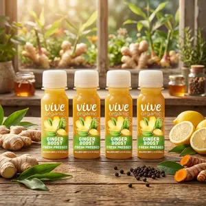 Vive Pure Boost Ginger Shot 2oz – Organic Fresh Pressed Juice for Energy & Digestion
