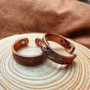 Copper Ring Nickel free Hypoallergenic Colorfast 99.99% Pure Copper Magnetic Rings Unisex Handmade Jewelry And Gifts