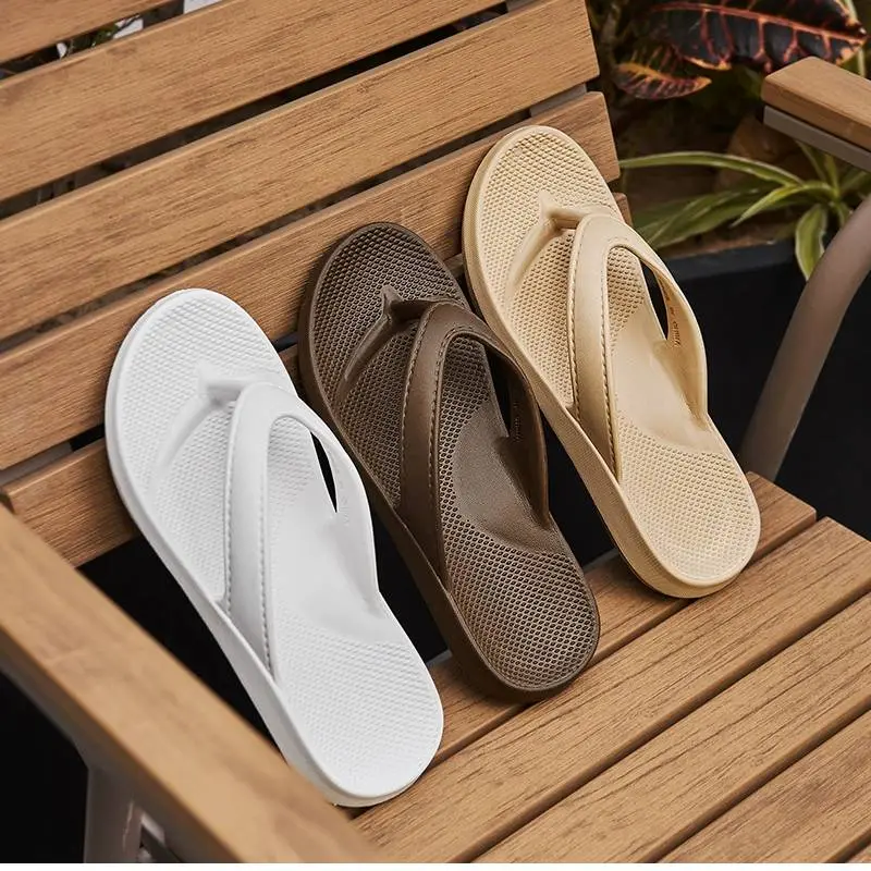 Women's Orthopedic T-Strap Flip Flops with Arch Support for Plantar Fasciitis, Cushioned EVA Sandals, Lightweight Non-Slip for Beach Walking