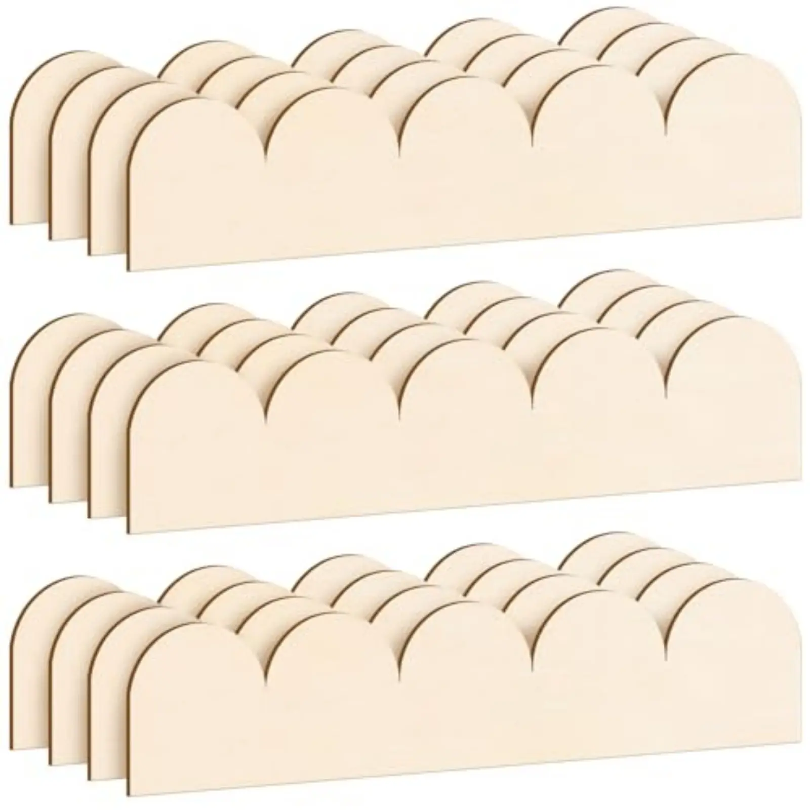 12pcs Scalloped Wood Trim Decor - Charming DIY Edge for Home, Wall, Cabinet | Multi-Use Craft Mold for Mother'S Day, Father'S Day, Teacher'S Day, Graduation, Birthdays, Weddings