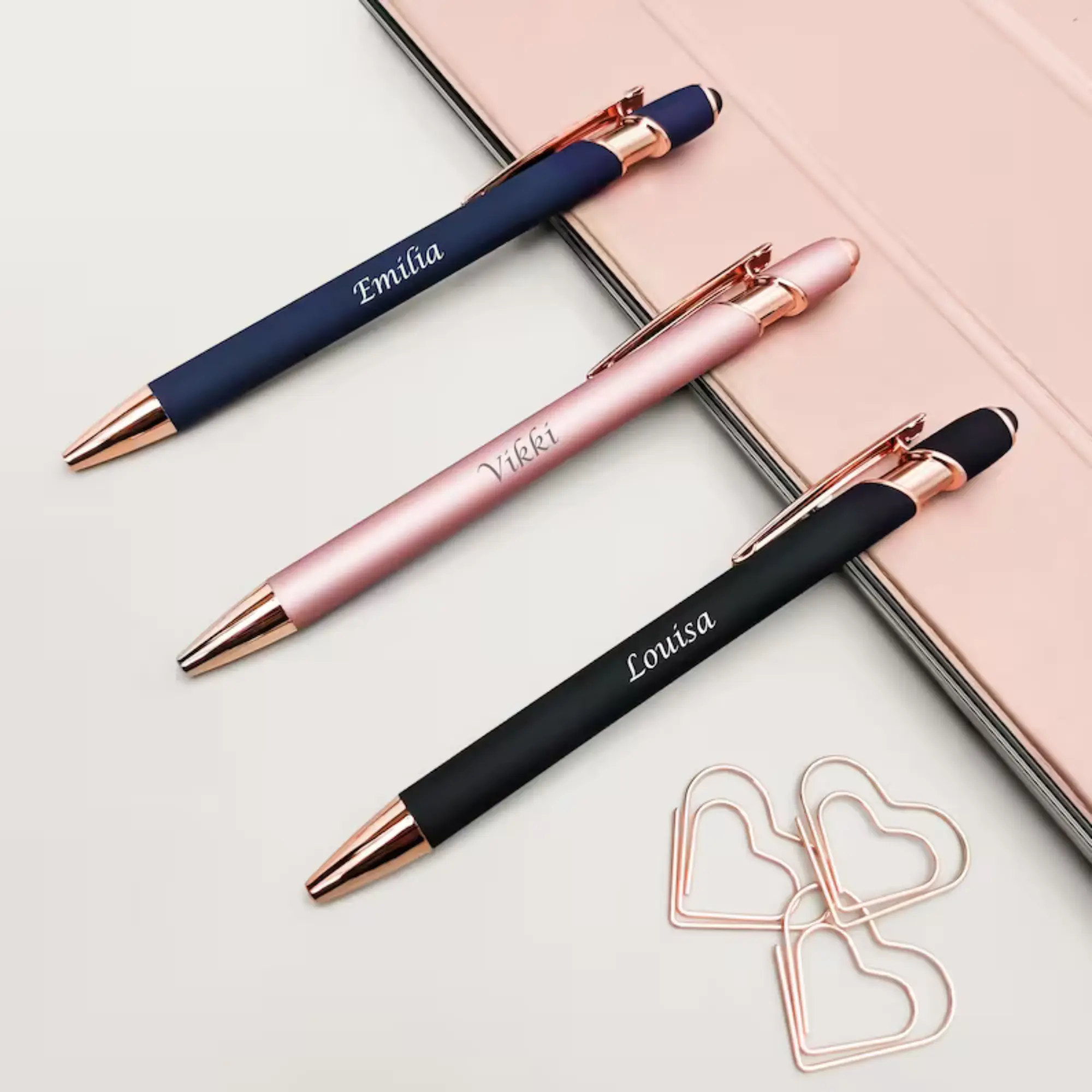 Personalised Luxurious Soft Touch Rose Gold Pen, Gift Pens for Women, Best Friends Gift, Christmas Gifts, Fancy Custom Pen, Presents for Her