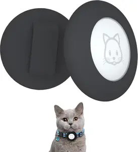 SimpleThings Air-tag Cat Collar Holder, Pet Silicone Protective Case for Air-tag, 2Pack Waterproof Case Cover for Apple Air-tag Cat Dog Pet Collar Within 3/8 inch