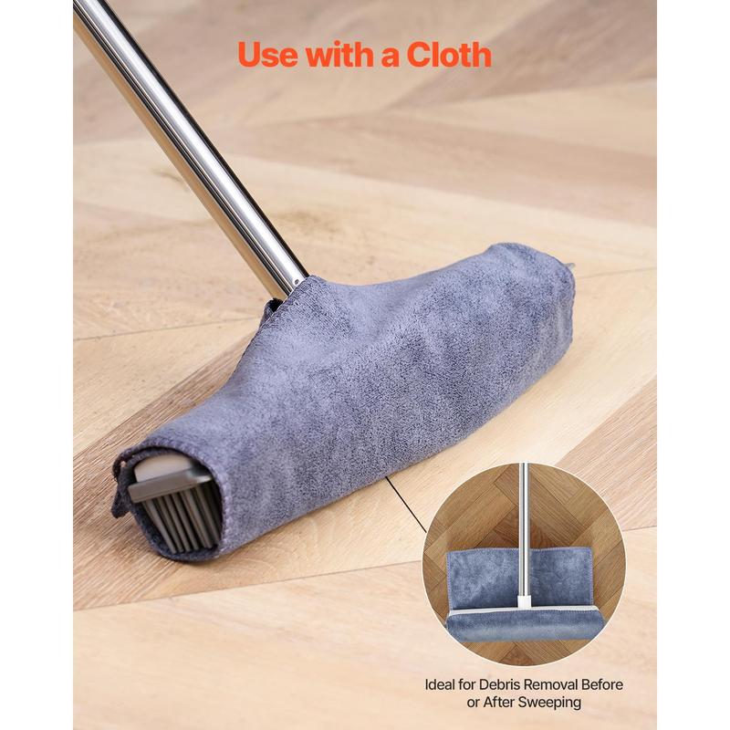 VEVOR Pet Hair Removal Broom,  , 58.46 in Adjustable Long Handle Carpet Rake, Rubber Broom with Built in Squeegee Reusable Dog Cat Hair Remover, for Carpets Rugs Mats Couch Furniture Hardwood Floor Tile