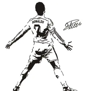 Football Player Signature Wall Sticker, Waterproof Self-Adhesive, and Silhouette, Bedroom/dorm Decor, Room Transformation