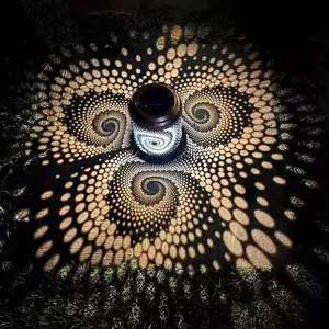 Solar Powered Outdoor Light, Snail Bucket Decorative Atmosphere Lamp, Iron Art Projector Lantern, Garden Lawn Lighting