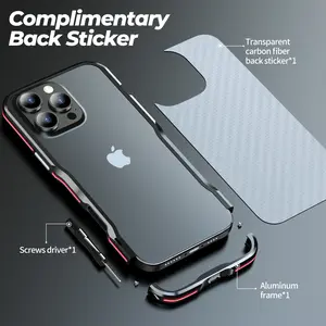 For iPhone 16 15 14 Pro Max Plus Metal Frame Bumper Case For iPhone 16 15 Aluminum Detachable Heat Dissipation Shockproof Cover