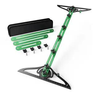 Stair Tread Template Tool- Dual Nut Stair Tread Gauge, Stair Measuring Tool, Stair Tool for Stair Tool for Steps Measuring & Scribe, Stairs Template Tool (Green*Black)