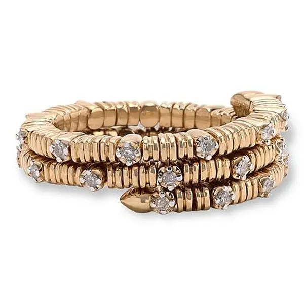Rarities Fine Jewelry Rarities Gold-Plated .23ctw Diamond Legacy Coil Wrap Ring