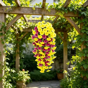 6pcs UV Resistant Artificial Rose Vine Set, Indoor Outdoor Home Office Hotel Garden Wedding Decoration, Realistic Fake Flower Wreath,Fade Resistant,artificial flowers,no maintenance,faux flowers