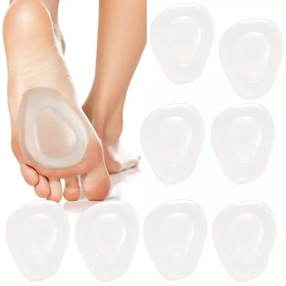 4 pairs Waterdrop shape forefoot pads, women's half size pad, thickened anti slip transparent forefoot pad, soft cushion GEL