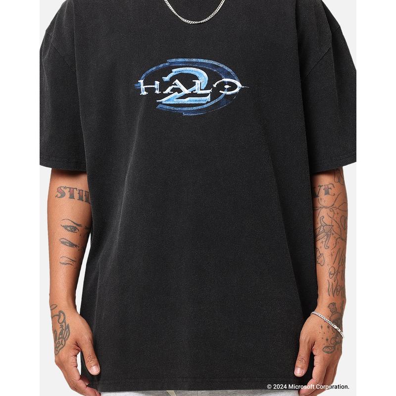 73Studio X Halo Halo 2 Vintage T-Shirt Black Acidwash