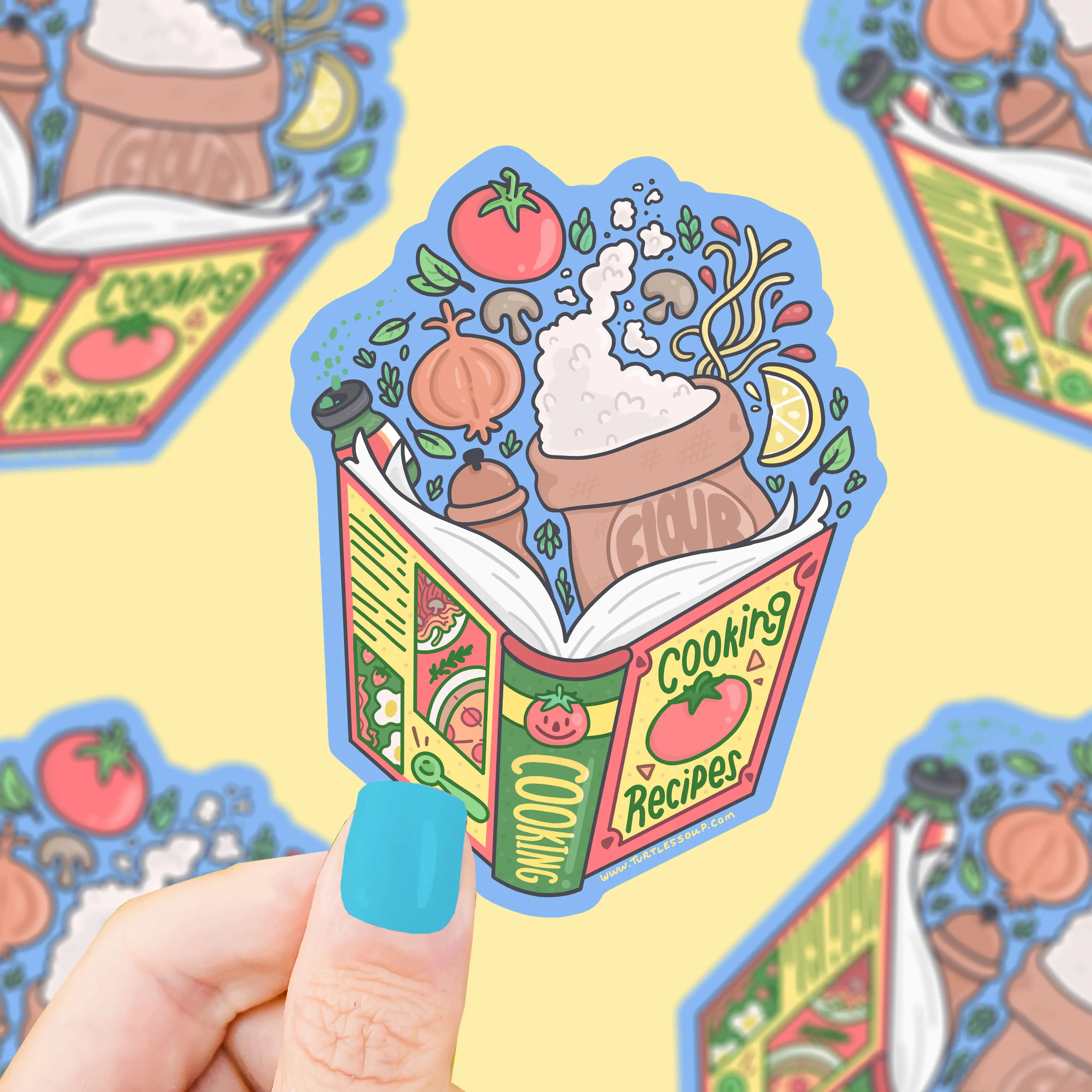 Turtle's Soup Cookbook Chef Book Club Genre Reading Stickers Laptop Decals Vinyl Stickers Waterproof and Dishwasher Safe