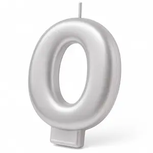Silver Number 2 Molded Birthday Candle