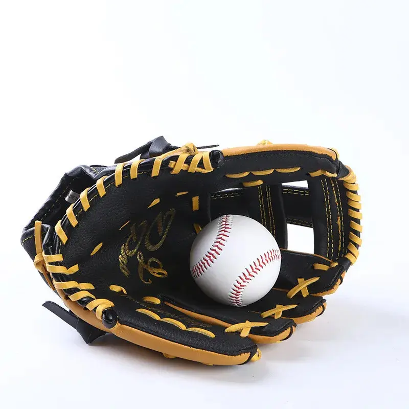 Genuine Leather Professional Baseball Gloves, 11.5-12.5in Training Equipment for Youths & Adults, Sports & Outdoor Ball Sports Catcher Mitt Gear