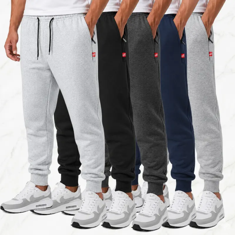 1 Piece Men's Comfortable Drawstring Athletic Jogger Pants, Elastic Waistband, Side Zippered Pockets, Suitable for Gym, Outdoor Running & Daily Casual Outings.Summervibes