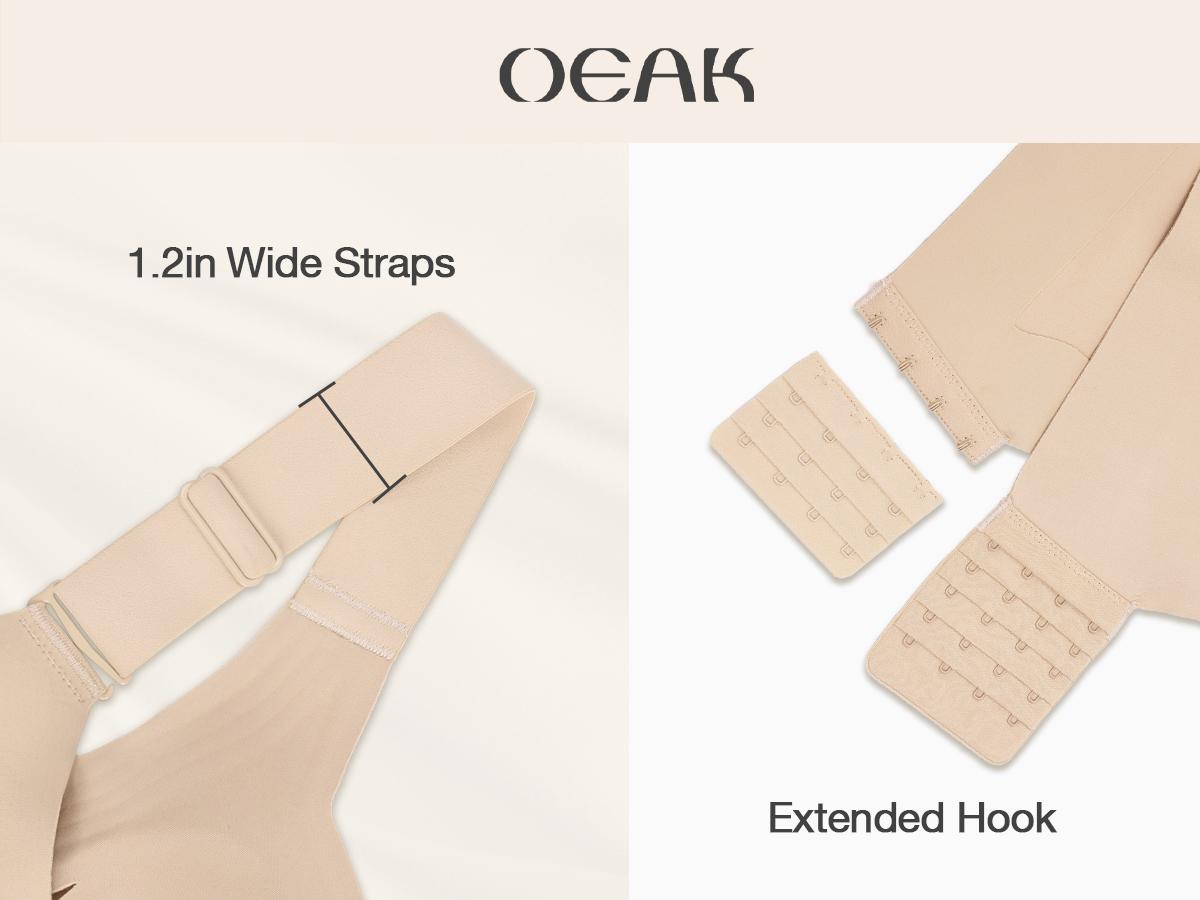 OEAK Jelly Bras Women Seamless Lift Bra Wireless Push Up No Underwire Full Coverage Plus Bras Comfort Supportive Sports T-Shirt Bra