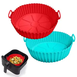 2 Pack Air Fryer Silicone Suitable for 3 to 5 QT, Basket bowls, flammable parchment paper alternatives, reusable baking trays Oven accessories