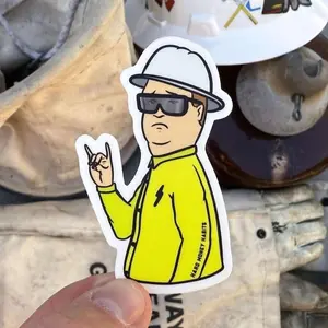 Bobby Hill Sticker, Hardhat Sticker, Blue Collar Stickers, Construction Decal, Electrician, lineman, ibew, carpenter, plumber, union, welder, woman construction J