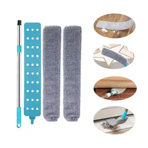 Telescopic Gap Duster Brush - Soft Bristles, 2 Microfiber Dusting Cloths Included, Ergonomic Design, Multi-Purpose for Bedrooms, Kitchens, Living Rooms, Outdoor Use, High Ceilings & Dryer Vents | Cleaning Supplies