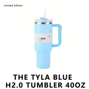 SINCE 1913 40 Oz Stainless Steel Tumbler Double Wall Vacuum Insulated Portable Drinking Cup Travel Iced Coffee Mug Summer Drinkware With Handle And Straw, Perfect For Travel, Home, Office, Gift, Ice Drinks And Hot Drinks