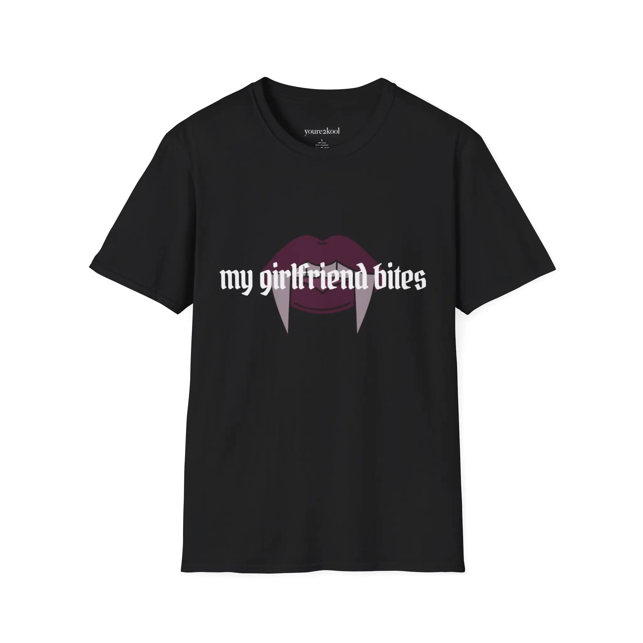 vampire 'my girlfriend bites' t-shirt (set 1/2) — gothic couple match tee