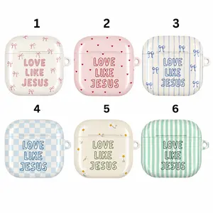 Love Like Jesus AirPods Case Collection Christian Aesthetic Protective Cover Cute Faith Based Gift for Women Girls Compatible with AirPods Pro 2 1 AirPods 4 3 2 1