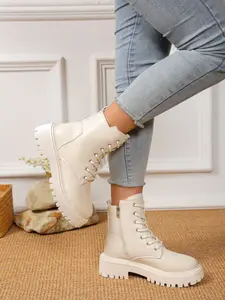 Women's Thick Sole Insulated Warm Fashion Boots, PU Leather & Rubber Material, Fall Winter Casual Style Booties