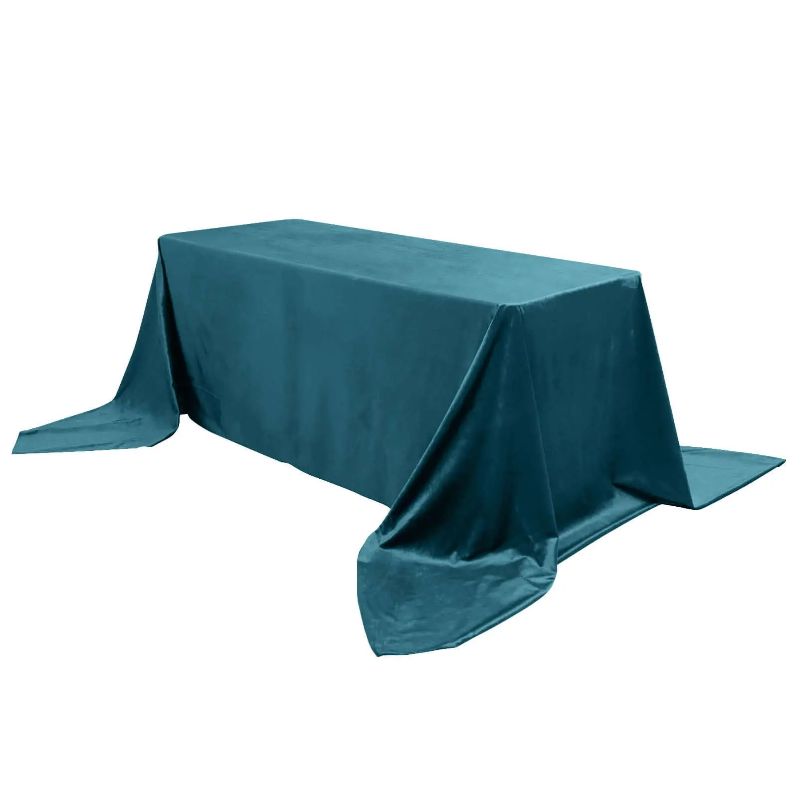 Premium Velvet Solid Rectangle Tablecloth, 90"x156" Peacock Teal - Reusable, Soft & Seamless Look Table Cover for Weddings, Hotels/Restaurants, Anniversary, Birthday
