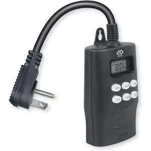 Outdoor Digital Timer for Lights - 7-Day Programmable Plug-in Timer with 2 Grounded Outlets - Ideal for  and Landscape Lighting - 15A, 1/2 , UL Listed