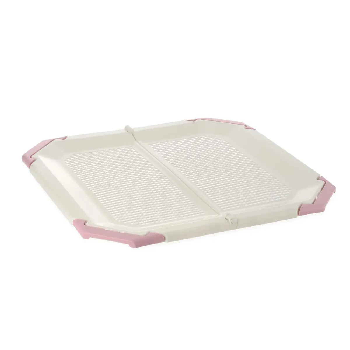 212 MAIN Richell PAW TRAX Mesh Potty Holder, Foldable Mesh Frame Pet Toilet Training Aid, Easy Clean, Prevents Accidents, Pink
