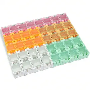 【Hot Selling】Modular Plastic Jewelry Storage Box Set, Portable Mini Organizer for Beads Tools Pills, DIY Interlocking Design, 1/4/6/10pcs Options
